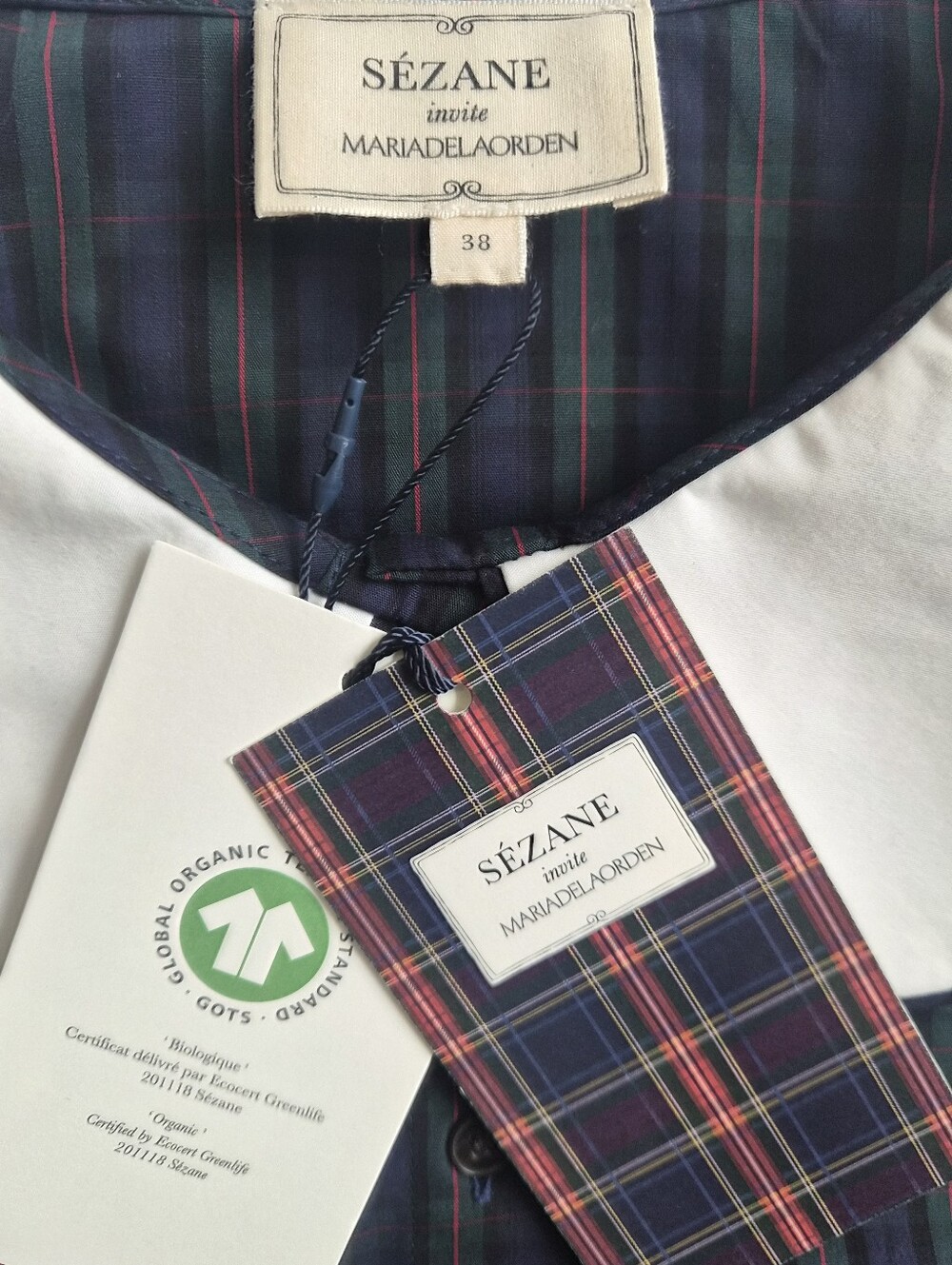 *NWT* [Sezane X MDLO] Gema Shirt in Morley Checks, Size 38/6, Maria De La Orden - Picture 6 of 16